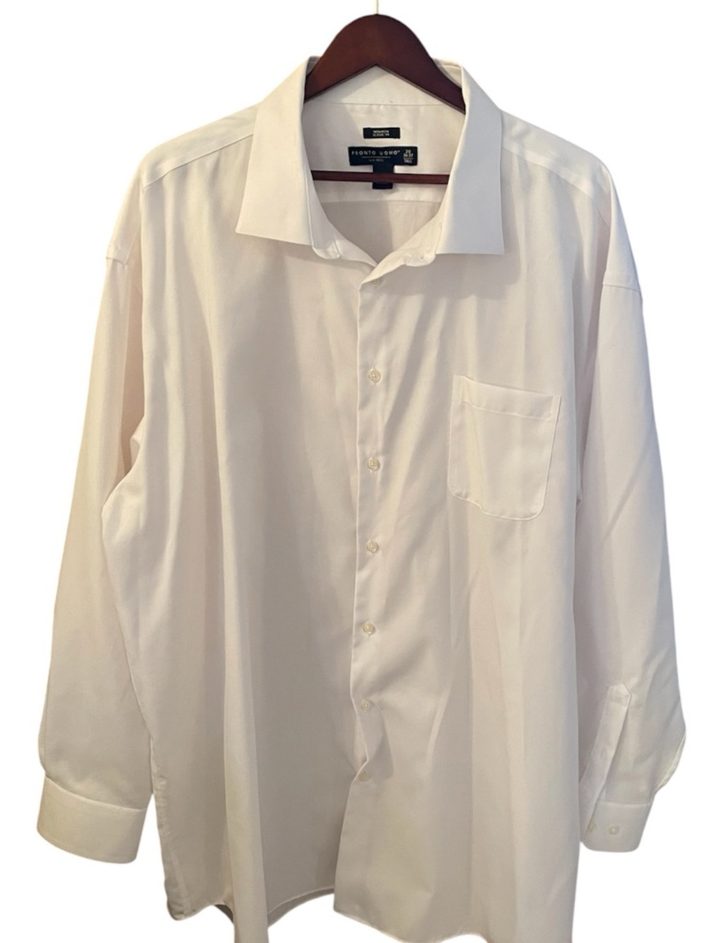 Men’s Classic Fit White Dress Shirt - size 20 neck, 36/37 sleeve. Non iron. - Picture 2 of 5